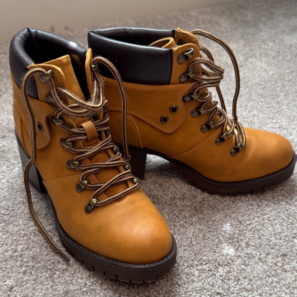 Maurices Brown Lace-Up Ankle Boots